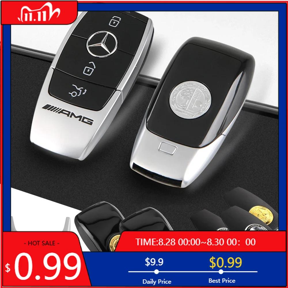 GLC GLB Car Smart Key Cover AMG Logo Key Case Modification Sticker Accessories For Mercedes Benz W205 W211 W204 W212 W176 W221