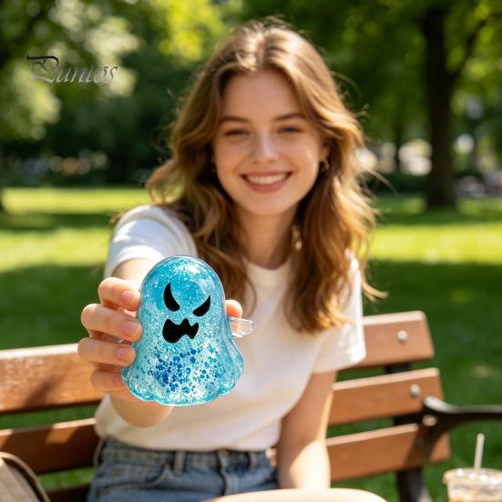 Игрушка-призрак с блестками, Хэллоуинская игрушка для снятия стресса, Жуткая прозрачная сенсорная игрушка-сквиш для концентрации и расслабления