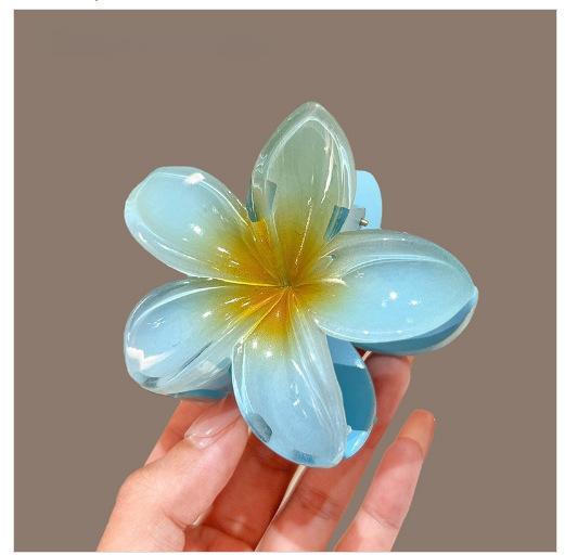 Hawaiian Gradient Hair Clips Women Flower Hair Claws Shark Hairpins Vacation Beach Hairpins Hair Accessories