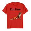 Y2k Hip Pop Tops Sad Monkey Punch Meme with An Orange Toy Im Fine Tshirt for Unisex Women Fashion Harajuku Kawaii Tshirt