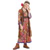 Kids Girls Retro 70s Hippie Disco Singer Dancer Primitive Tribe Floral Dress Vest Set Countryside Halloween Cosplay Costumes Outfit