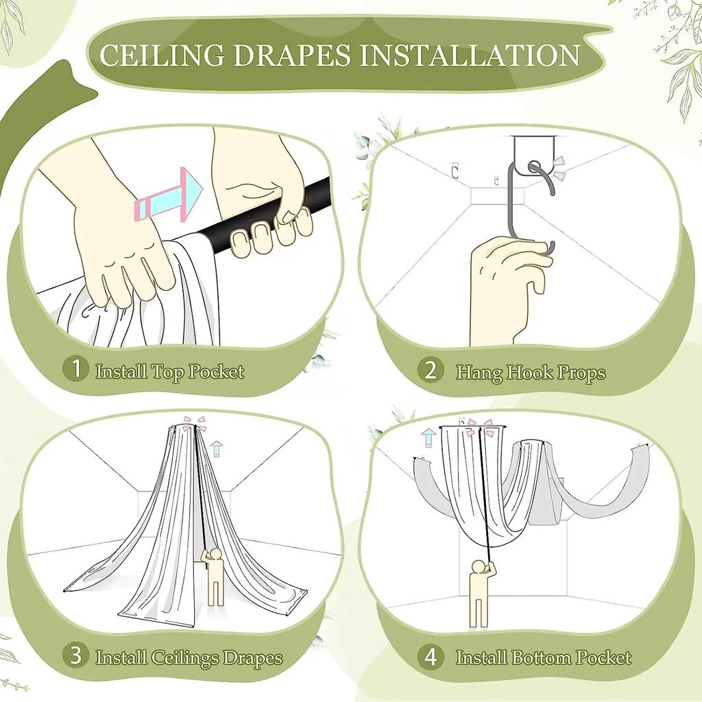 Белое свадебное платье потолочные шторы навес на крышу декор драпировка ткань шифон занавес для свадебной церемонии украшение сцены отеля