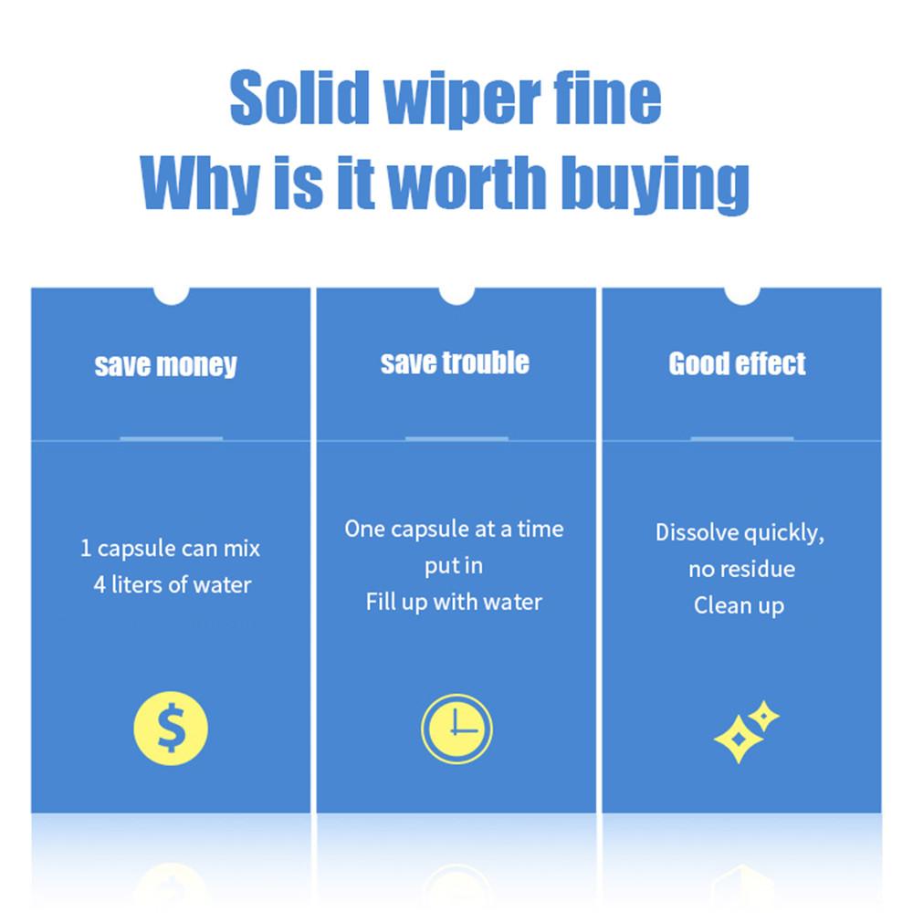 Очиститель автомобильного стекла, стеклоочиститель, тонкие твердые шипучие таблетки, вода для стекла, 1 шт., добавить 4 л воды, автоматическое мытье лобового стекла, зеркал, мытье окон