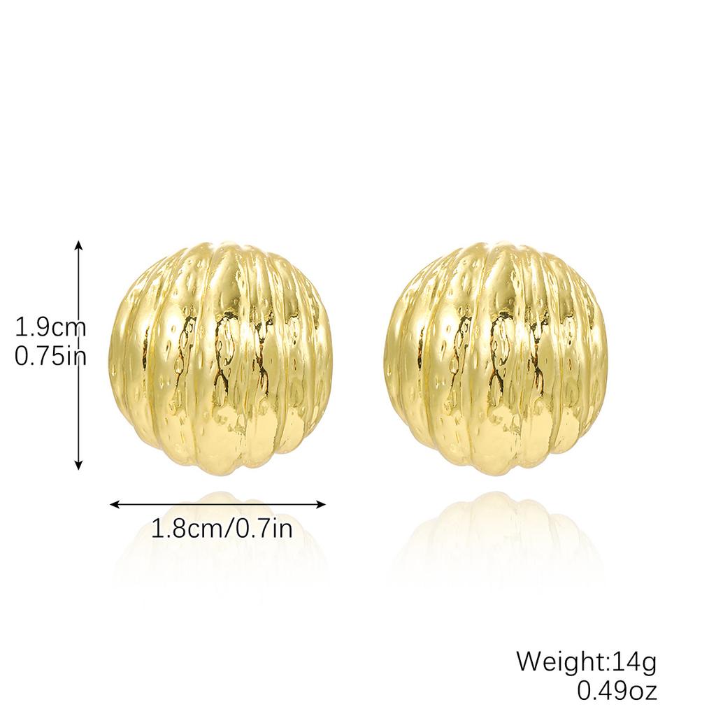 Exaggerated Temperament Earrings Gold Senior Sense Ins Cold Wind Simple Metal Droplets Pleated Pearl Flower Earrings