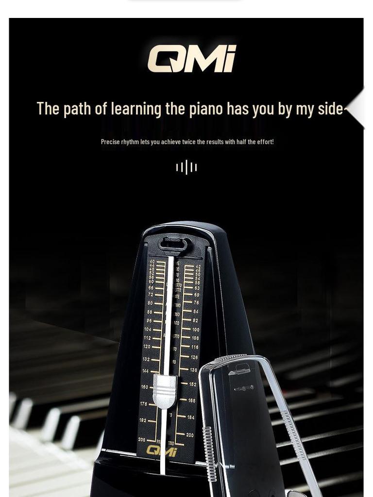 Qmi Universal Mechanical Metronome for Guitar, Violin, Guzheng, & Piano - Beat Counter & Rhythm Machine