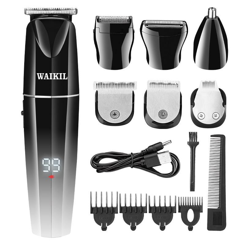 Rechargeable LCD Display Hair Clipper: Professional Electric Razor with USB Charging