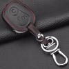 Jingyuqin Remote 2 Buttons Leather Car Key Case Cover Holder For Ssangyong Actyon Kyron Rexton Keychain