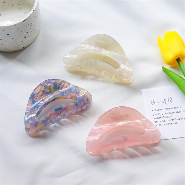 Geometric Hair Clamp Grab Barrettes Korean Ink Leopard Print Acetate Hair Claw Clips for Women