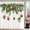 GAEMerry Christmas Занавеска для душа, Занавеска для ванной, Занавеска для душа с рождественским колокольчиком, Домашнее украшение Рождественская занавеска с крючками