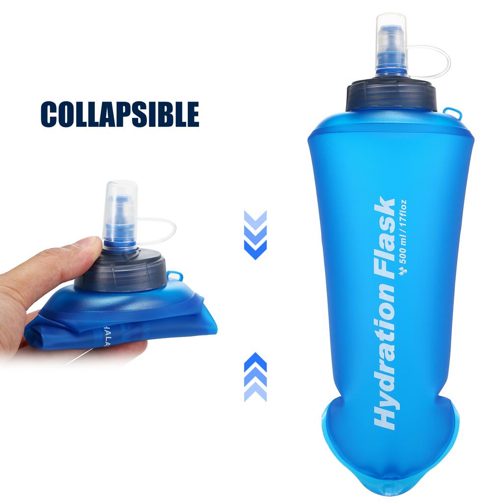 500ML Soft Collapsible TPU Water Bottle for Running Hiking Cycling Climbing
