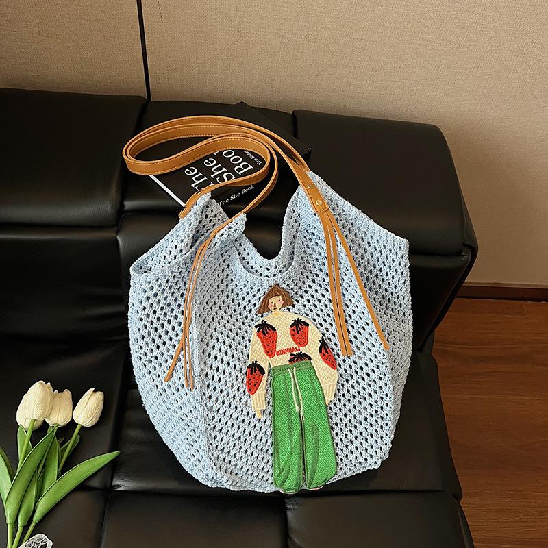 Ленивый стиль модная вязаная сумка женская новая сумка через плечо под мышку большая вместимость сумка-тоут для поездок