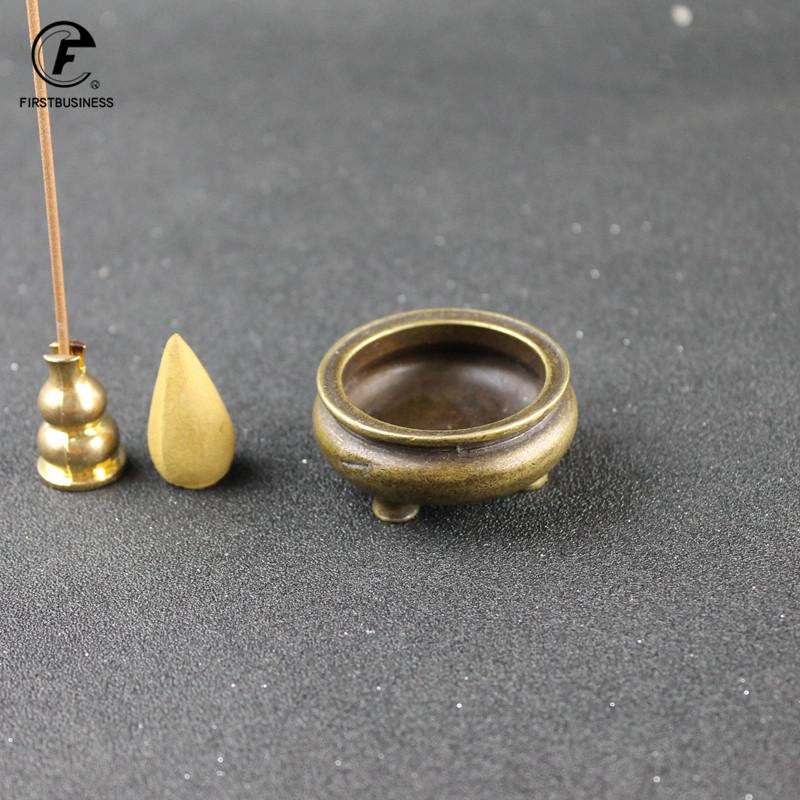 Ретро медные курильницы Портативный бронзовый кадило Буддизм Держатель для благовоний Домашний Чайный домик Йога-студия Медная курильница Домашний декор