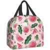 Cute Watermelon Lunch Bag Travel Work Picnic Bento Box Cooler Reusable Canvas Tote Boxes for Women Kids Insulated Lunch Bags