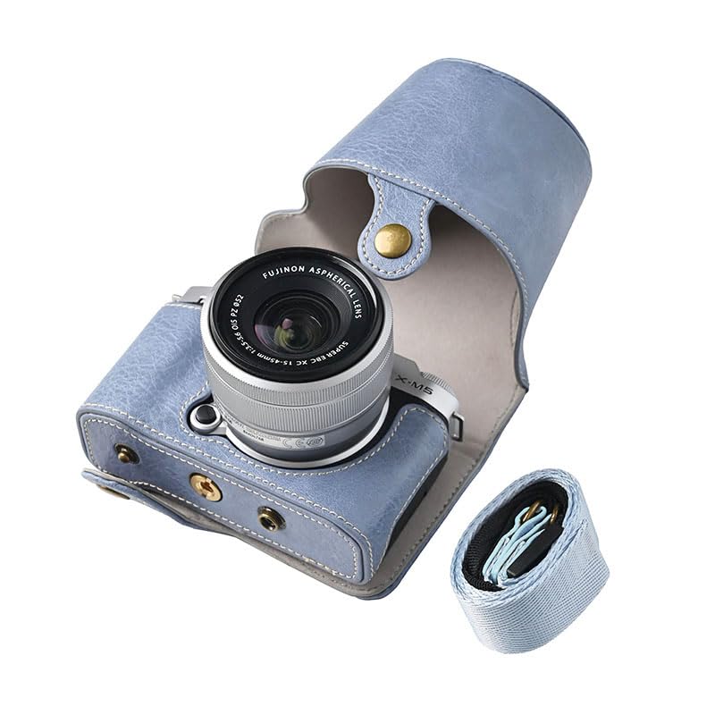 SIUTATDSH Camera Case PU Leather Applicable Fuji Film FUJIFILM FUJI Xm5 Case Liner Case Camera X-m5 Holder, Earthquakeproof/Shockproof/Toilet (Blue)