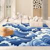 Nordic-Inspired Wave Pattern Carpets with Easy A Living Room Blue Aesthetics Care Ideal for Mat Bedroom Study Mall Cafe Rugs
