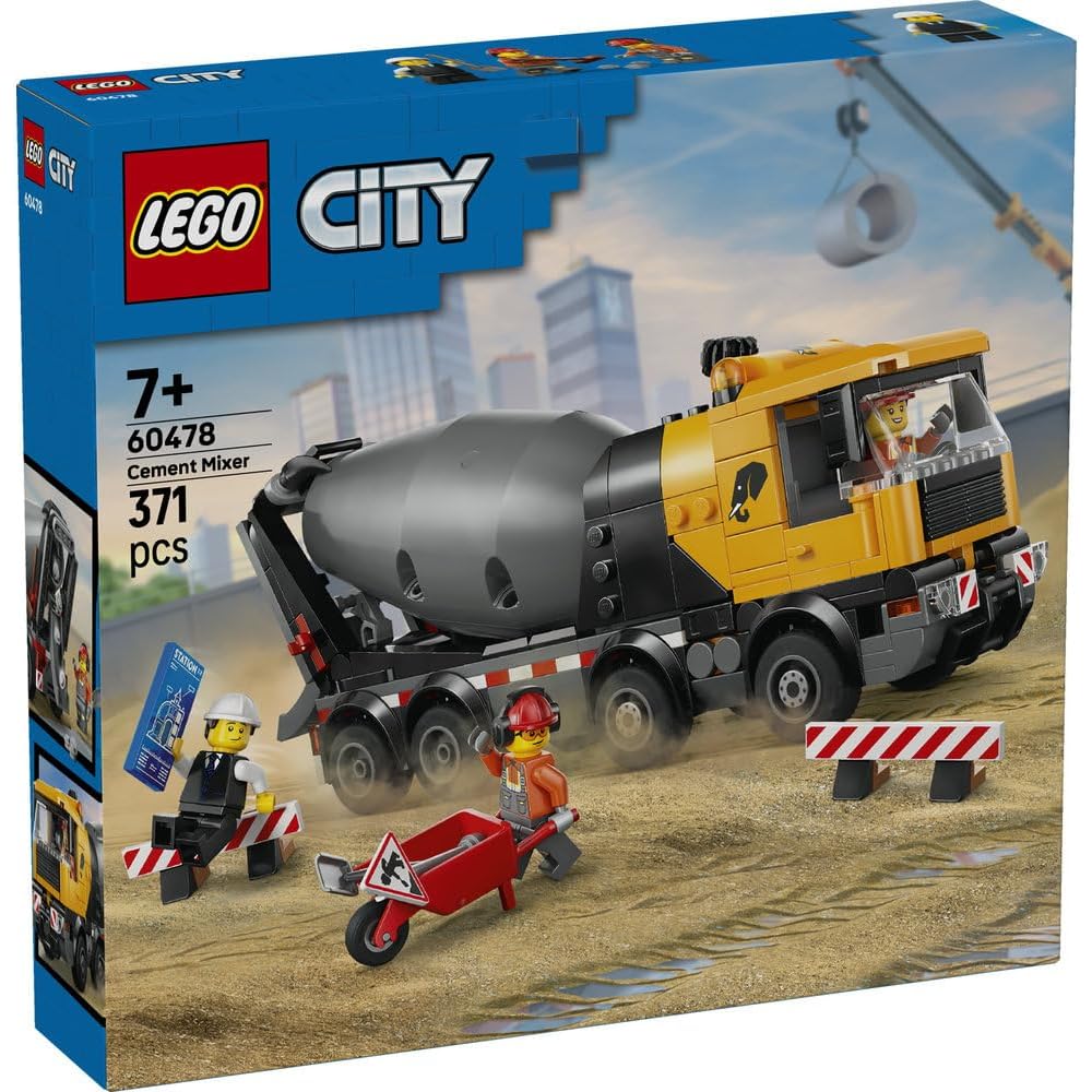 Конструктор LEGO City Бетономешалка для детей 7-9 лет Игровой набор с транспортом 60478