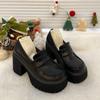 Женская обувь 2024 Горячая распродажа Слипоны Женские туфли-лодочки Осень Круглый носок Однотонные Мэри Джейн Высокие каблуки Водонепроницаемые Туфли-лодочки Женские
