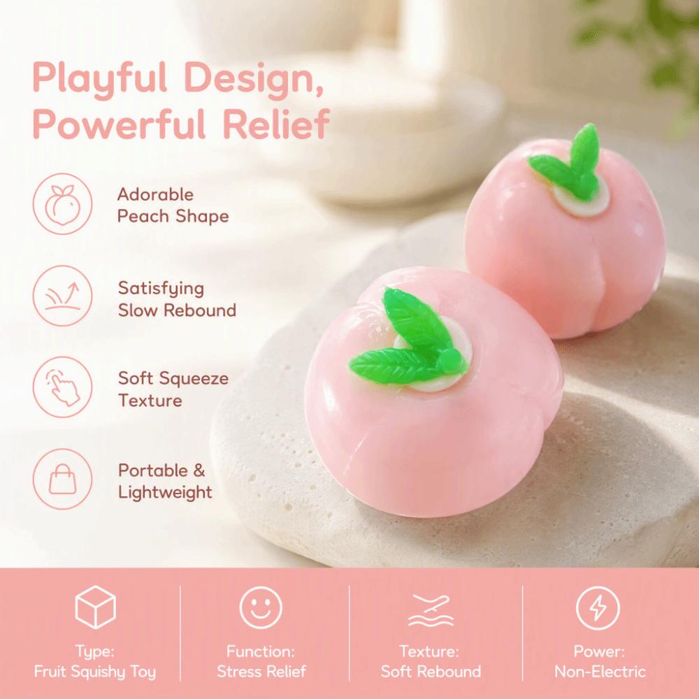 Soft Texture Slow Rising Fruit Toy Peach Shape Sensory Fruit Fidget Toy Relaxation