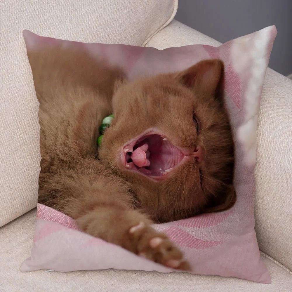 Русская голубая Британская короткошерстная Наволочка Декор Милый кот Домашнее животное Животное Наволочка Мягкий плюшевый Чехол для подушки для машины Дивана Дома