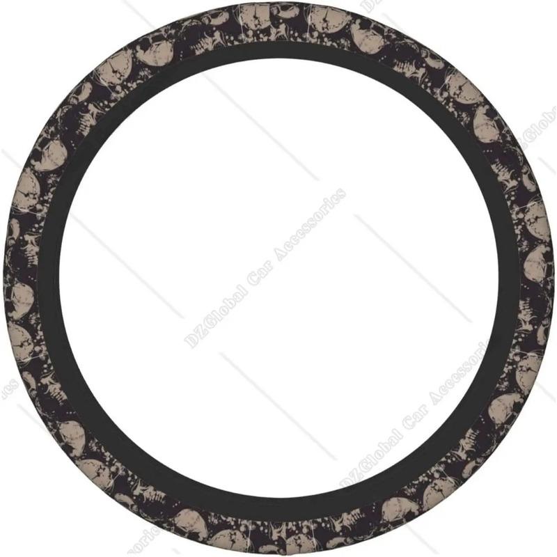 Car Steering Wheel Cover Universal 15 Inch Vintage Grunge Skulls Steering Wheel Protector Car Accessories Diverse Decor