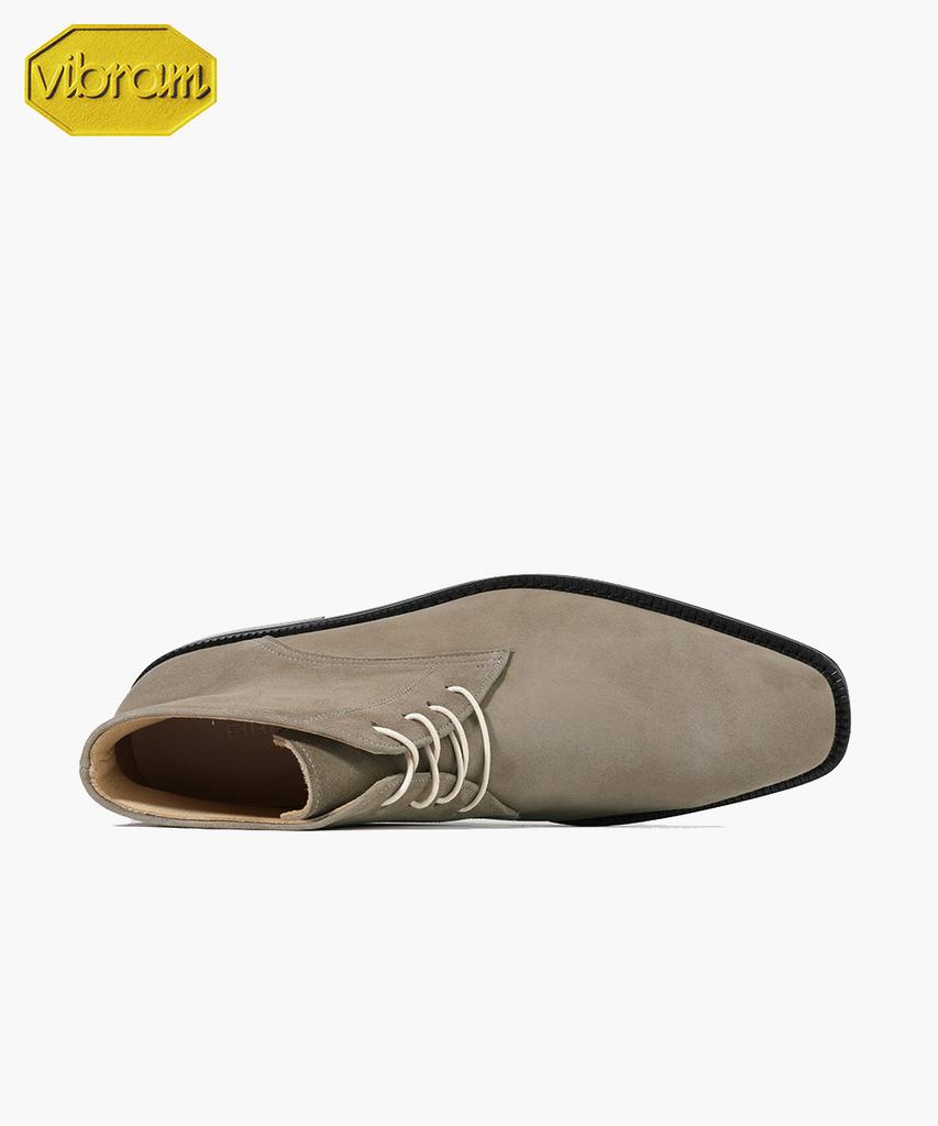 Firenze Atelier [Vibram] Semi-Square Standard Suede Chukka Boots 7200-Qs [Ash Beige]