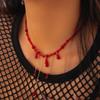 Ожерелье с кисточками из кристаллов «Кровавая капля» — украшение на ключицу в стиле «Хэллоуин» для женщин