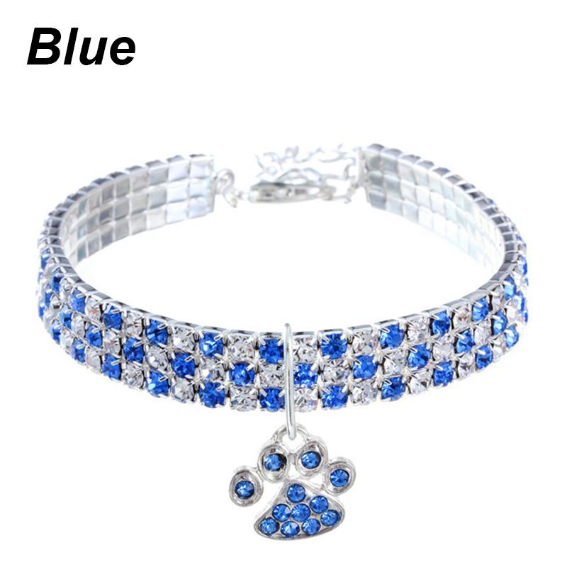 Pet Collar with Diamonds Adjustable Crystal Diamond Elastic Bone Pendant Cats Dogs Pet Collier Collar Dress Up Dog Accessories
