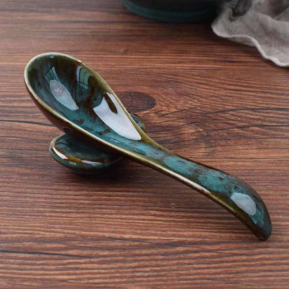 Kids Adults Ceramic Mixing Dinnerware Eating Kitchen Utensil Soup Spoons Cutlery Tableware