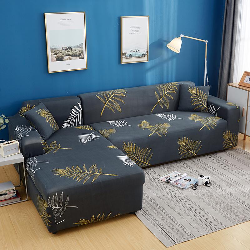 Чехол для дивана с цветочным рисунком для гостиной, эластичный секционный угловой чехол для дивана, чехлы для полотенец для дивана, L-образная форма, нужно купить 2 шт.