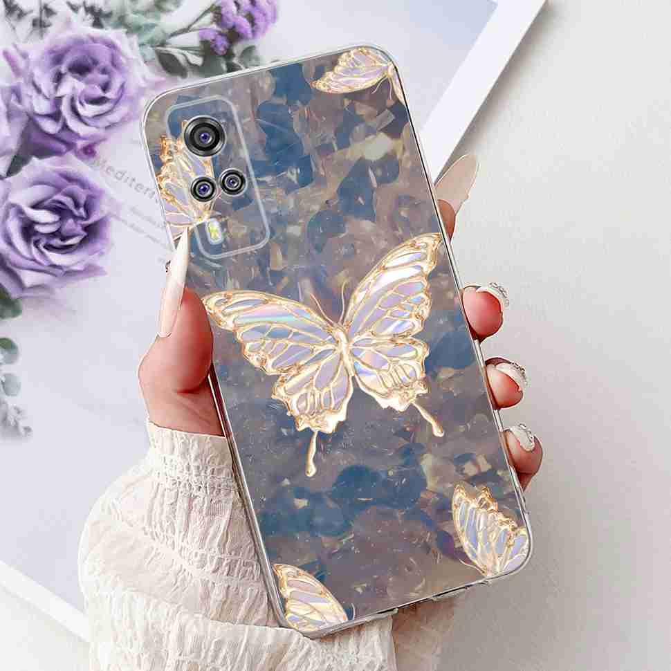 For vivo Y51 V2030 Case Cute Cat Butterfly TPU Soft Silicone Shockproof Cover For Vivo Y51 VIVOY51 6.58" Flowers Phone Cases