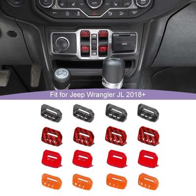 Декоративные наклейки на кнопки окна автомобиля из АБС-пластика для Jeep Wrangler JL для JT Gladiator 2018 года. Аксессуары для интерьера.