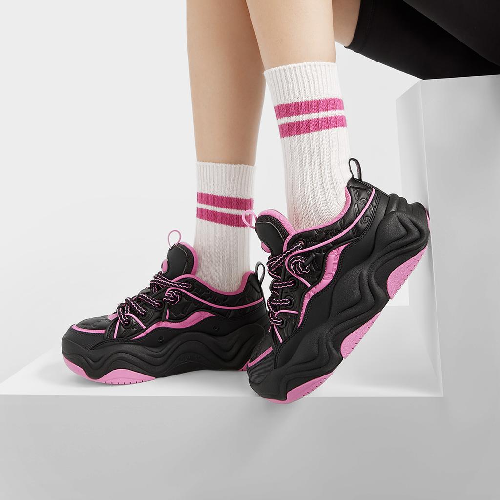 Fila Brook LV Flow Sand Shoes Современные Удобные Прочные Низкие Кеды для Скейтборда Женские кроссовки Черные Фиолетовые F12W441209FBW
