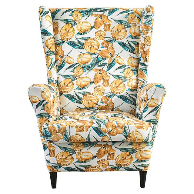 Чехол на спинку стула с наклонной подлокотником и принтом, эластичный чехол на кресло, крыло, спинка дивана, растягивающийся протектор, домашний декор