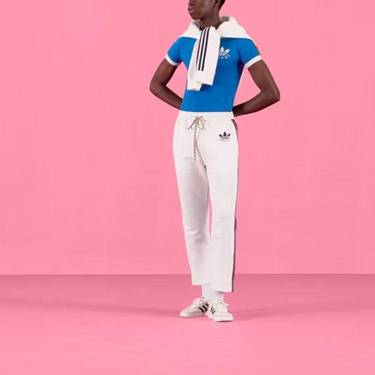 Adidas Футболка с принтом трилистника, синие топы унисекс 691637-XJEKL-4744