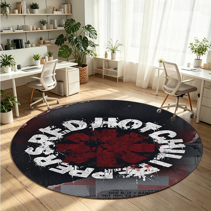Red Hot Chili Peppers Printed Round Crystal Velvet Rug Soft Non Slip Floor Carpet For Bedroom Holiday Gift