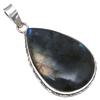 Pendant Shiney Labradorite Gemstone Mother's Day Gift Silver Jewelry 2.25"