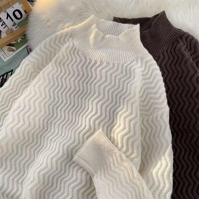 Men's Thick Knitwear: Korean and Japanese Style Loose Sweater for Autumn-Winter
