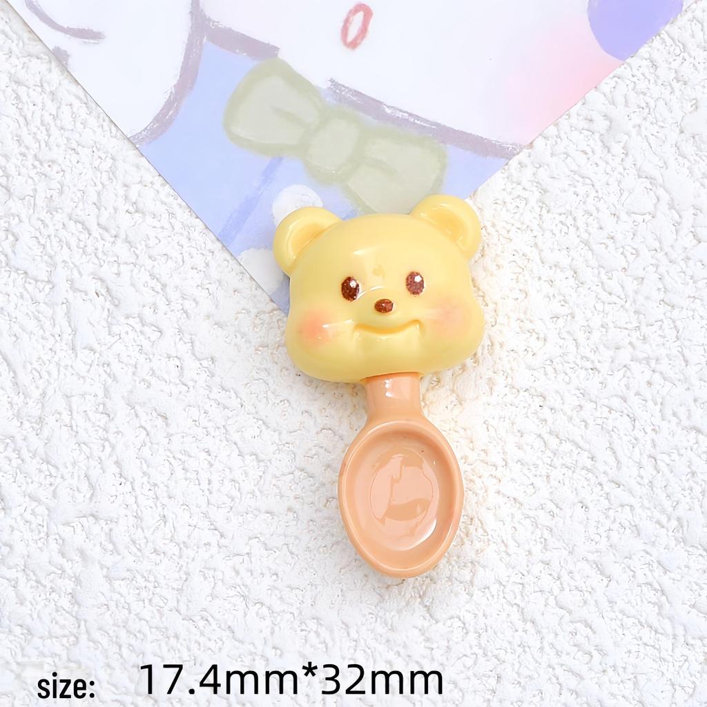 Милая ложка-медведь из мультфильма, аксессуары из смолы: Чехол для телефона, заколка для волос, бижутерия, украшение своими руками.