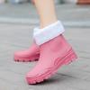 Fashion Women Garden Galoshes Waterproof Rubber Rain Boots Thick Warm Short Style Fashion Waterproof Non-slip Fishing Water Shoes 36-40