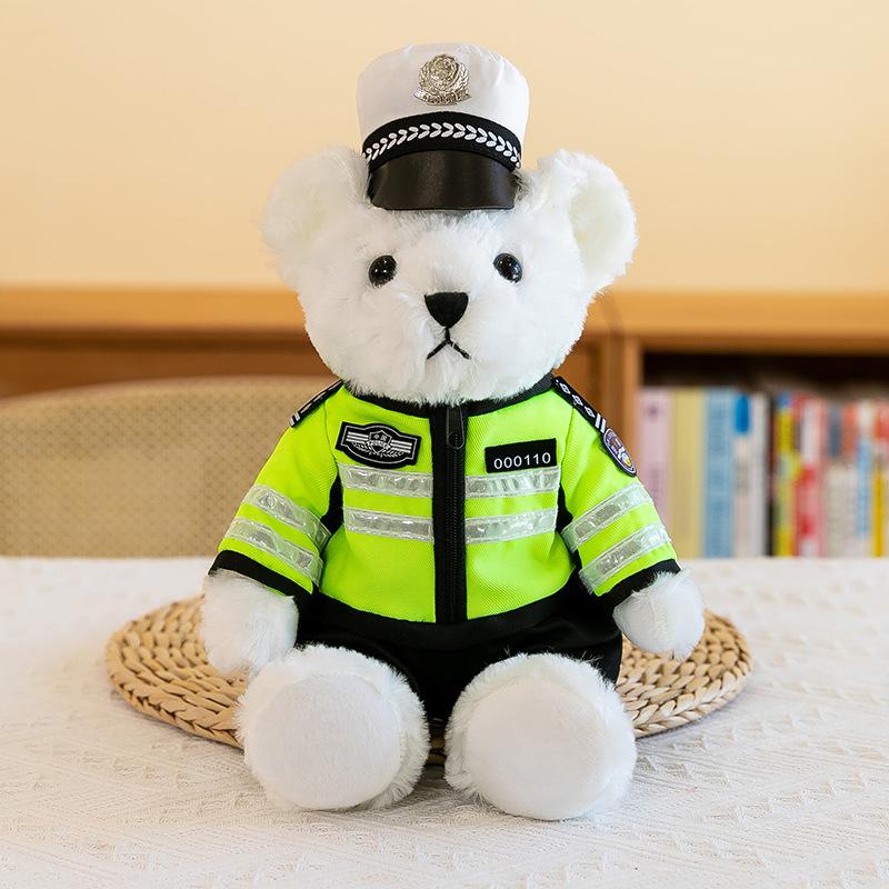Полицейский медведь кукла милый офицер-пожарный светоотражающий велосипедный костюм плюшевая игрушка подарок медведь кукла дорожная полиция