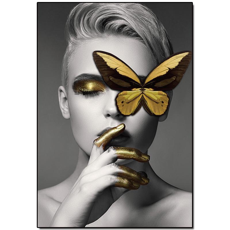 Абстрактная картина на холсте, декоративная картина, скандинавские женские постеры с бабочками на стену в офисе, настенный художественный декор, Куадрос