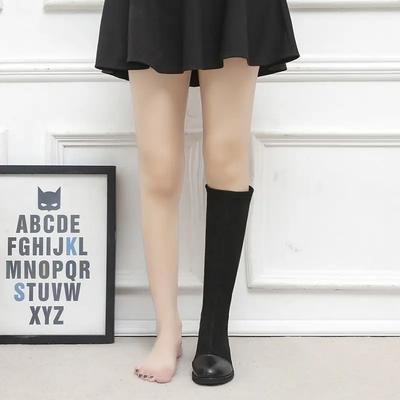 Женские высокие сапоги до колена, эластичные женские сапоги, средний каблук, круглый носок, новинка, по акции, дизайнерская роскошь, горячая, демисезонная, из искусственной кожи