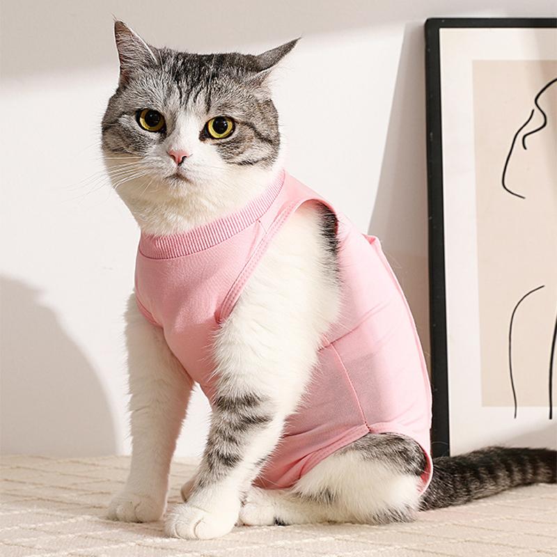 Vogue Weaning Clothes Pet Recovery Suit Pet Supplies For Female Cats Easy To Wear Suitable for All Seasons Adjustable Cat Protective Clothes