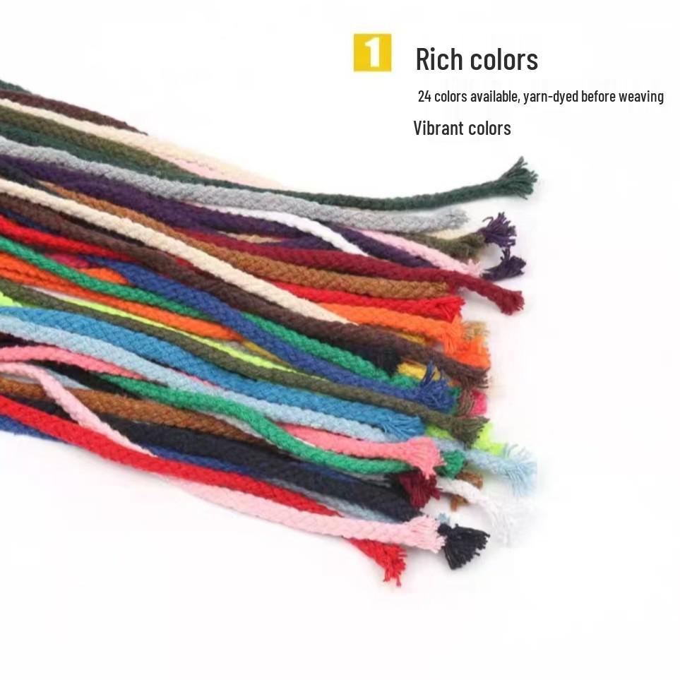 8 мм Черный плетеный хлопковый шнурок с кулиской для сумок-тоут своими руками