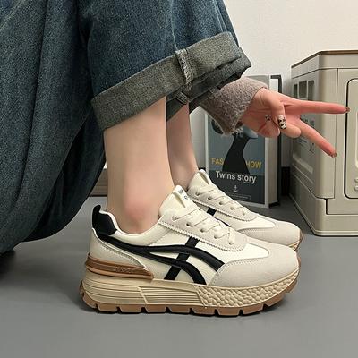 Спортивная обувь на толстой подошве, повседневная обувь для сноуборда, женская, 2024, новая воловья кожа, мягкая подошва, внутренняя часть, увеличивающая де-тренировочная обувь