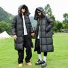 Новая зимняя парная свободная черная золотая хлопковая куртка для мужчин и женщин, удлиненная утолщенная графеновая теплая хлопковая куртка