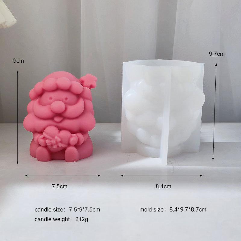 Cartoon Santa Claus Candle Silicone Mold Christmas Snowman Dwarf Elf Candle Soap Making Mold Diy Resin Gypsum Silicone Mold Gift