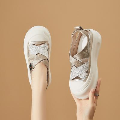 Маленькие белые туфли с толстой подошвой, увеличивающие рост, повседневные студенческие женские туфли