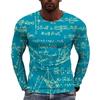 Fun Mathematical Formula Pattern Men's Long Sleeved Casual T-shirts - Soft Medium Stretch Polyester Fabric Spring and Autumn Relaxed Fit Clothing