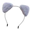 Женская повязка для волос, мягкий пушистый плюшевый мультяшный декор для ушей котенка, эластичный узкий противоскользящий обруч с узкими полями, обычная посадка, сплошной цвет, украшение на голову, обруч для волос